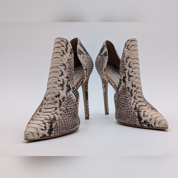Steve Madden Dolly Pump Sz 8.5M Women d'Orsay Snakeskin Pattern Heel Pointed Toe - Picture 5 of 17